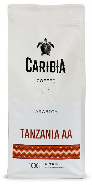 Кофе жареный в зернах CARIBIA Arabica Tanzania AA, 1000г - фото 11653