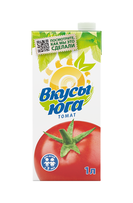 Нектар томатный с солью для питания детей дошкольного и школьного возраста,1л. «Вкусы Юга», - фото 11745