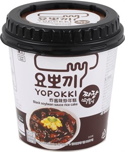 Jjajang Topokki Токпокки с соусом Чачжан (рисовые палочки с соусом), стакан 120г