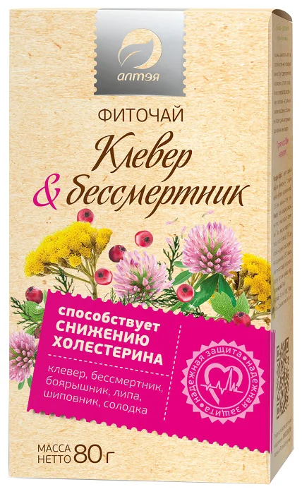 Фиточай "Клевер & Бессмертник", 80 г 4607082853737 - фото 10106