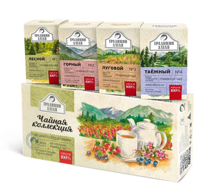 Подарочный набор травяных чаёв "Чайная коллекция", 4*50 г 4607082854208 - фото 10159