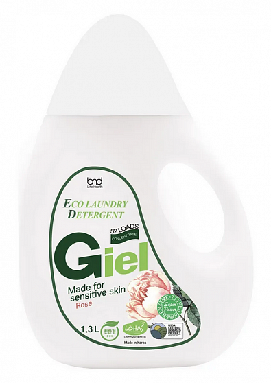 GIEL Super Power эко гель для стирки 1,3 л для чувствительной кожи с ароматом розы, суперконцентрат B&D 8809361310672 - фото 11120