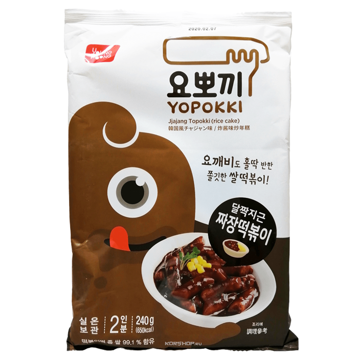 Jjajang Topokki Токпокки с соусом Чачжан (рисовые палочки с соусом), 240гр 8809054400574 - фото 11129