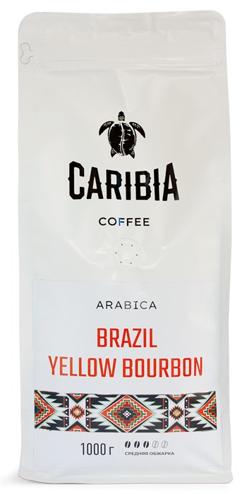 Кофе жареный в зернах CARIBIA Arabica Brazil Yellow Bourbon, 1000г 4627186443646 - фото 11623
