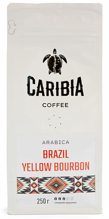 Кофе жареный в зернах CARIBIA Arabica Brazil Yellow Bourbon, 250г 4627186443639 - фото 11628