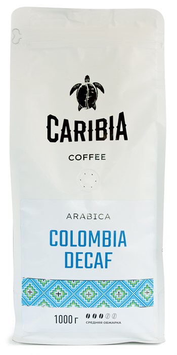 Кофе жареный в зернах CARIBIA Arabica Colombia Decaf, 1000г 4627186443660 - фото 11632