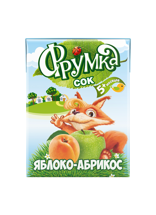 Сок яблочно-абрикосовый с мякотью для питания детей раннего возраста, 0,2л «ФРУМКА» 3864 - фото 11704