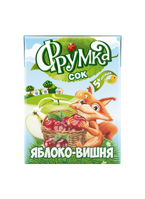 Сок яблочно-вишневый осветленный для питания детей раннего возраста, 0,2л «ФРУМКА» 3865 - фото 11706