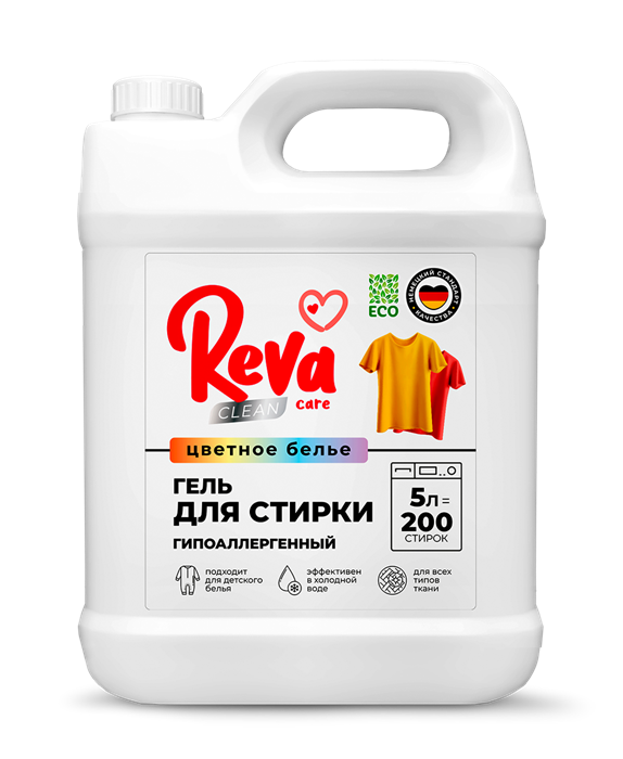 Гель для стирки цветного белья REVA CARE. Концентрат, 5л 3909 - фото 11783
