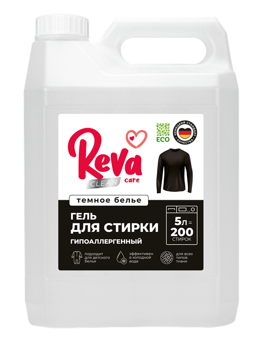 Гель для стирки темного белья REVA CARE. Концентрат, 5л 3910 - фото 11784