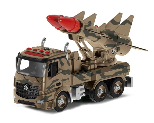 Военная машина-конструктор 2 ракеты фрикционная свет звук 1:12 28см Funky toys FT61167 FT61167 - фото 7634