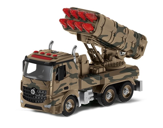 Военная машина-конструктор с ракетной установкой фрикционная свет звук 1:12 28см Funky toys FT61168 FT61168 - фото 7639
