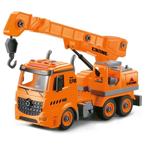 Грузовик-конструктор с подъемным краном, фрикц., свет, звук, 1:12 33см Funky toys FT61110a FT61110a - фото 7645