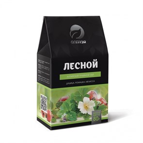 Травяной чай "Лесной", 80 г (шиповник, дущица, ромашка, мелиса) 4607082852808