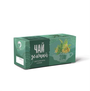 Чай зелёный с липой и мятой, 20 фильтр-пакетов по 1,5 г 4670020491056