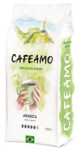 Кофе жареный в зернах CAFEAMO BRAZIL ,1000 г. 4687203364410