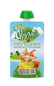 Пюре из яблок и бананов для питания детей раннего возраста, 90г «ФРУМКА» 3871