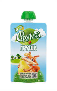 Пюре из груш для питания детей раннего возраста, 90г «ФРУМКА» 3872