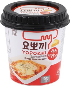 Cheese Topokki Токпокки Сырный (рисовые палочки с соусом), стакан 120г 8809054400192