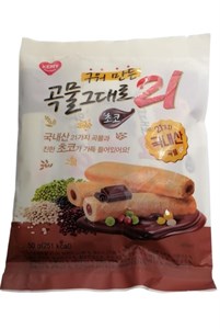 Premium Baked Grain Crispy Roll 21 Chocolate/Трубочки 21 злак шоколад 50г 8809010963556