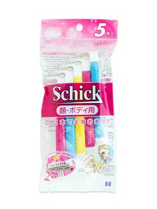 Бритвенный станок одноразовый Schick Japan с двумя лезвиями (для женщин), 5 шт 4903601636998