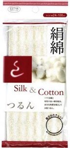 Мочалка для тела из шелка и хлопка, 24х100 см Seiwa 4982790403475